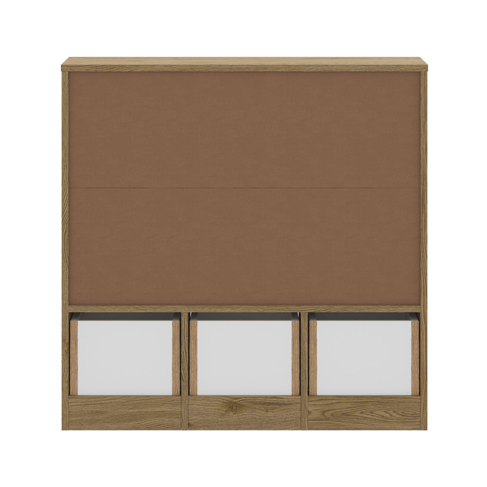 Kids Storage Organizer Cabinet with Removable Boxes Natural and White