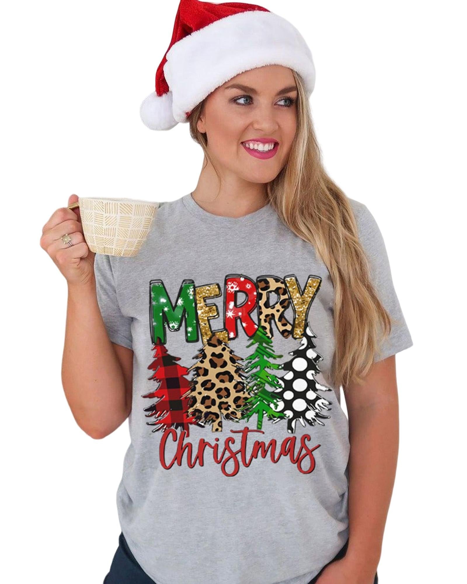 NNEDSZ Azura Exchange Christmas Tree Pattern Crew Neck Graphic Tee - XL