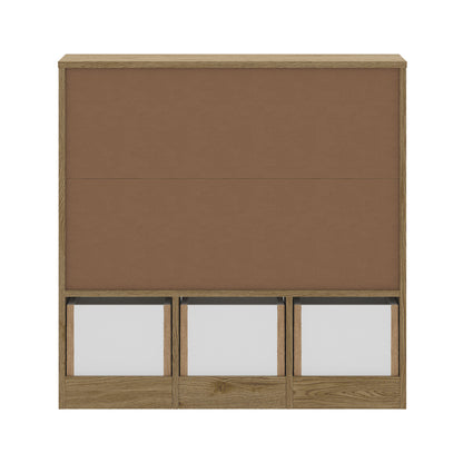 Kids Storage Organizer Cabinet with Removable Boxes Natural and White